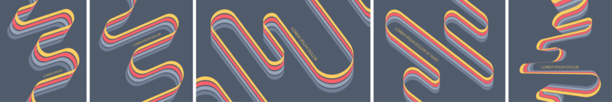 Wavy lines in perspective. Curved ribbons. Abstract background. Design for banner, flyer, poster, cover or brochure.
