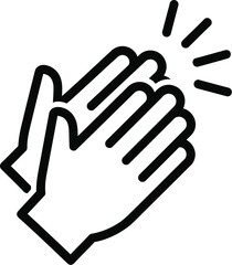 Obraz premium Clapping hands icon displays a minimalist graphic representation of human applause used for positive feedback and digital.