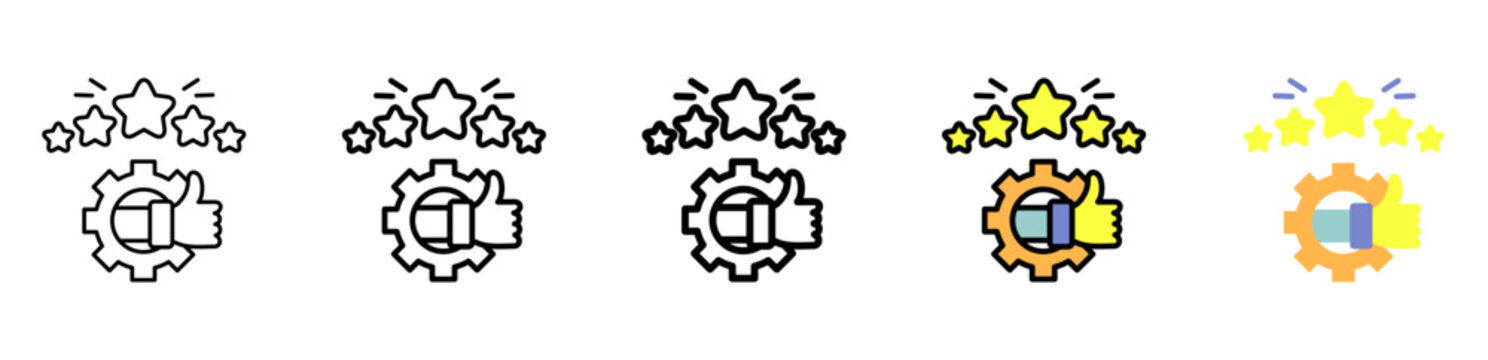 Rating Icon With Differences and Colors Style Illustration