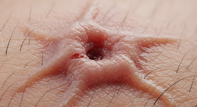 Macro View of Squamous Cell Carcinoma Skin Lesion for Medical Diagnosis and Dermatology Education