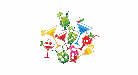 Naklejka premium A colorful collection of assorted alcoholic and non-alcoholic beverages