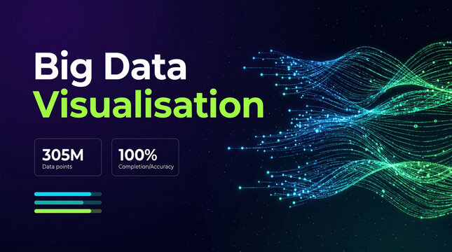 Big Data Visualization: The abstract representation of information with lines, graphs and numbers. Data's presentation is colorful, dynamic and impactful
