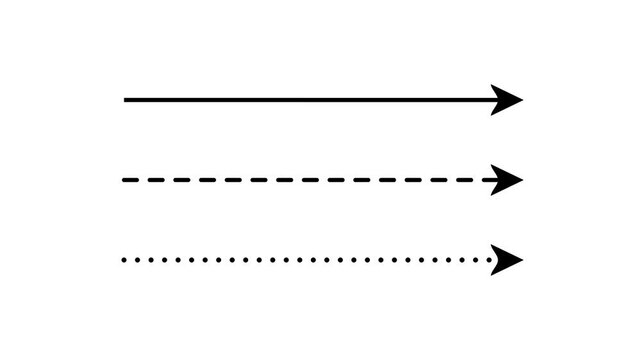 Right side indictor doted arrow icon animation. Dot wave arrow motion. arrow direction icon video footage.