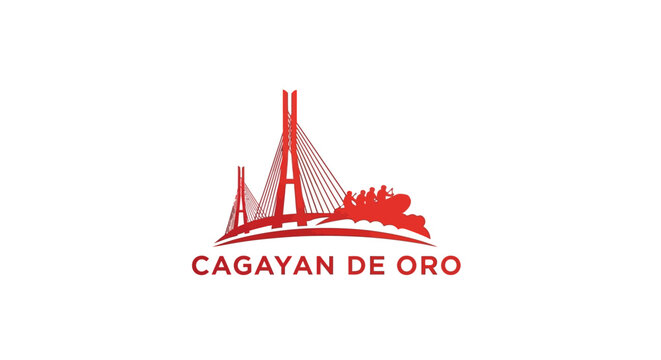 Cagayan de Oro City Bridge Logo Design in Red Color.