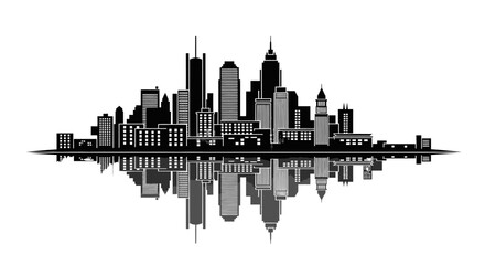 Obraz premium New York City skyline silhouette urban landscape.