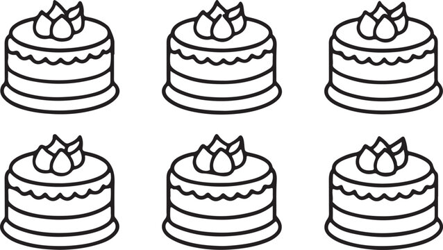set of birthday cakes