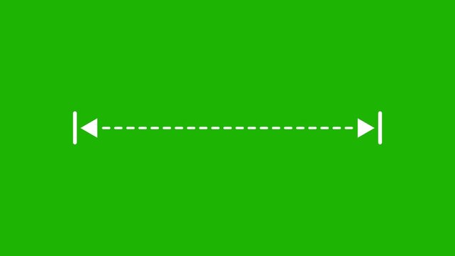 Dotted measuring arrow animation. Measuring distance length dotted motion graphics.