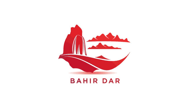 Bahir Dar Logo - A Modern and Elegant Red Design for Branding.
