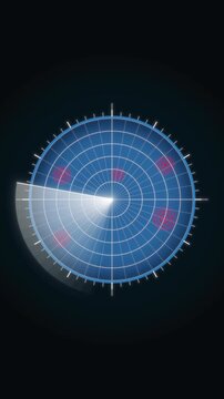 Digital Radar monitor searching. Full HD. 4K