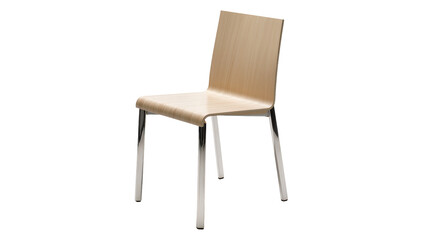 Fototapeta premium Mid-Century Modern Wood Seat with Chrome Legs Chair