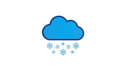 Obraz premium Blue Cloud with Falling Snowflakes and Snow