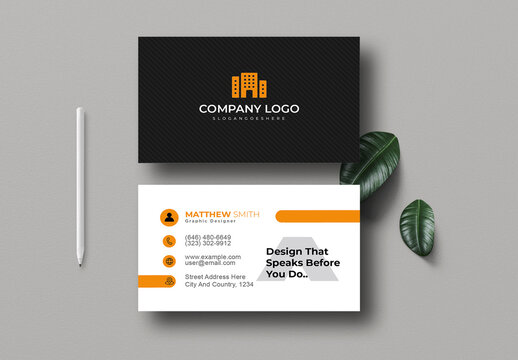 Modern Clean Corporate Business Card Template Design