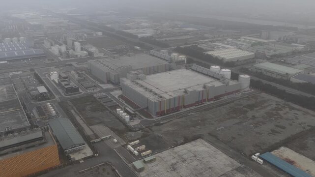 Changhua Taiwan Data Center Aerial Cloudy Coastal Site