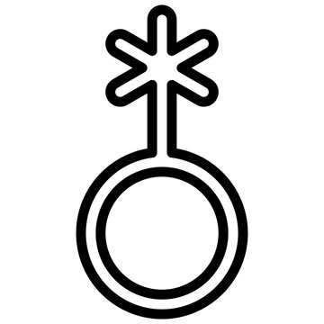 Non-binary symbol. Editable stroke vector icon.
