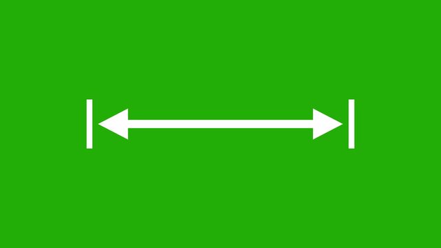Double side indicator arrow animation on green background. Left and right arrow icon motion graphics. two side arrow distance 4k video footage.