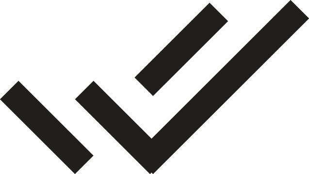 Double checkmark icon black color