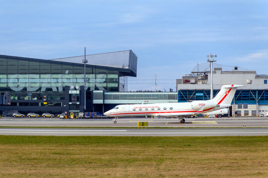 Gdansk, Poland - April 18, 2026: Republic of Poland Airplane, Polish government plane at Gdansk Airport, Poland