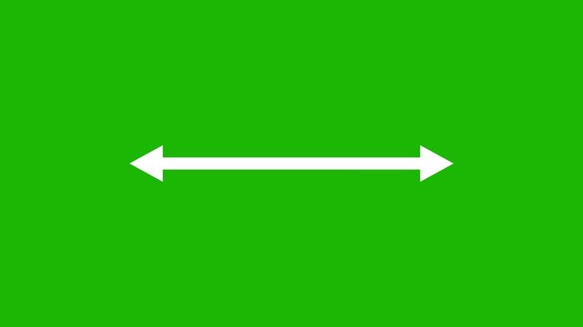 Double side indicator arrow animation on green background. Left and right arrow icon motion graphics. two side arrow distance 4k video footage.