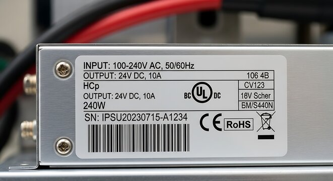Industrial Power Supply Unit Label Detail