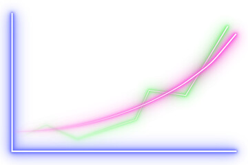 Naklejka premium rising growth chart png transparent background, neon business graph png transparent backdrop, upward analytics line png transparent design