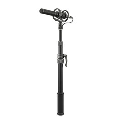 Professional shotgun microphone on carbon fiber boom pole © BTG