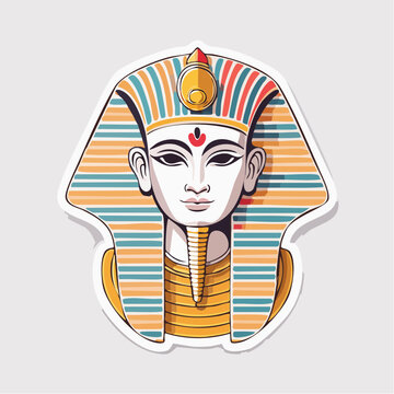 Pharaoh's headdress with colorful stripes