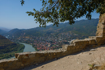 Georgia at sunny day, Mtskheta. Panoramic view © artmim