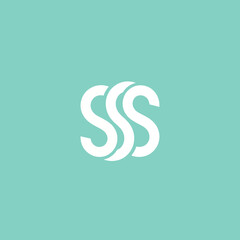 Obraz premium Stylized triple S logo design on teal background.