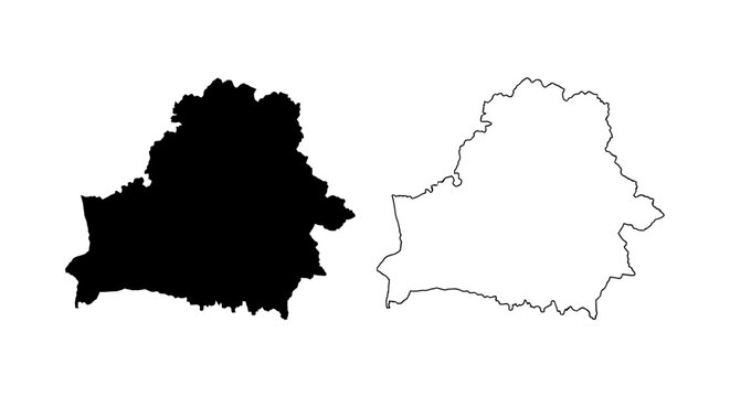 Map of Belarus Silhouette and Outline Vector Illustration