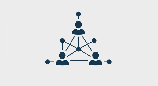 A dark blue icon depicts a networked social structure with connected figures