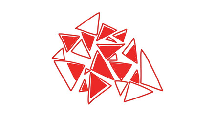 Fototapeta premium Geometric triangle shapes, red and white abstract icons, vector graphics, modern design elements