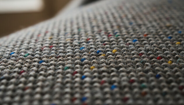 Authentic Irish Donegal tweed fabric texture with colorful yarn neps