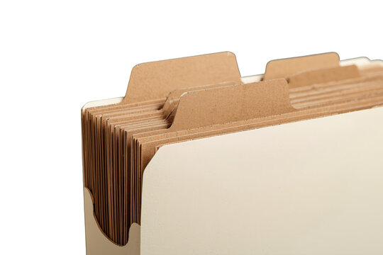 Manila folder rack with organized documents, expanding file system for office paperwork and business archives, on transparent background