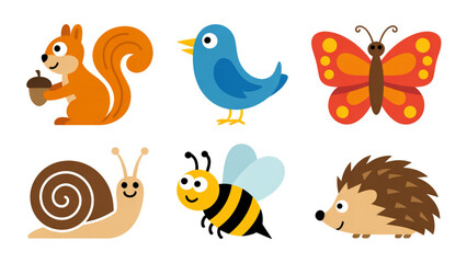 Colorful cartoon insects and snail in playful formation © adobe stock 