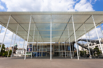Naklejka premium Theaterplein square, Stadsschouwburg theater in Antwerp, Belgium