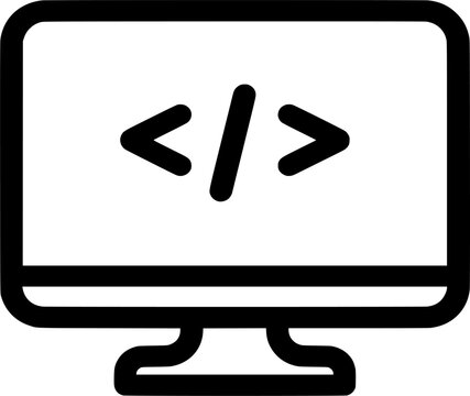 Code Icon: Clean and minimalist graphic presents a coding icon, ideal for illustrating web development, software, and programming concepts.