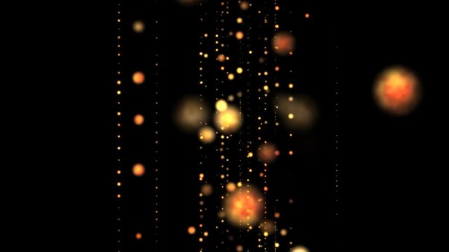 Golden Royal Particles, Gold Dots, Looped Alpha Channel Background V06
