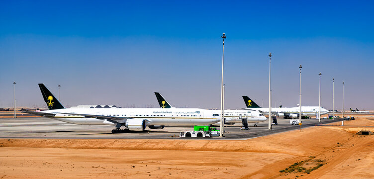 Saudi Arabian government aircraft at King Khalid International Airport in Riyadh