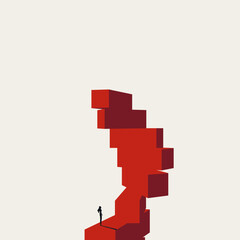 Obraz premium Business career development vector concept. Symbol of ambition, growth, progression, challenge success. Minimal design eps10 illustration.