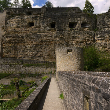 Bock Casemates in Luxembourg stock photo images. Charming Luxembourg Old Town stock photo images