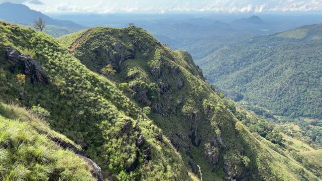 Little Adams Peak Ella Sri Lanka mountain ridge view with lush green hills scenic hiking destination