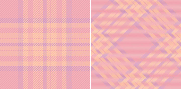 Vector texture plaid of pattern textile fabric with a tartan background seamless check. Set in light colors. Uniform ideas for different professions.