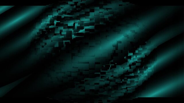 Abstract Dark Wave Motion Background with Glitch Effect, Colorful Digital Flow Animation Loop 4K