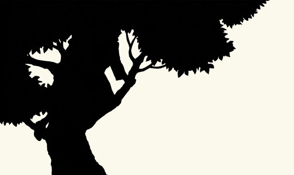 Vector drawing. Zacchaeus on the tree