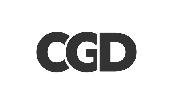 CGD logo design template with strong and modern bold text. Initial based vector logotype featuring simple and minimal typography. Trendy company identity.