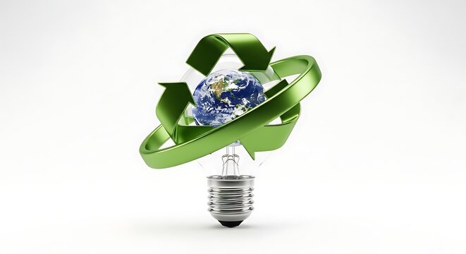 Eco friendly light bulb with recycling.
