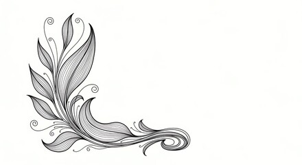 Fototapeta premium Elegant leafy floral design element illustration.