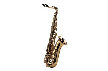 Fototapeta premium Golden saxophone musical instrument playing jazz music