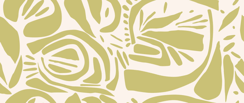 Vector seamless background. Minimalistic abstract floral pattern. Modern print on light background. Perfect for textile design, screensavers, covers, cards, invitations and posters.