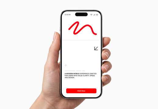 Hand Holding Mobile Phone Mockup
